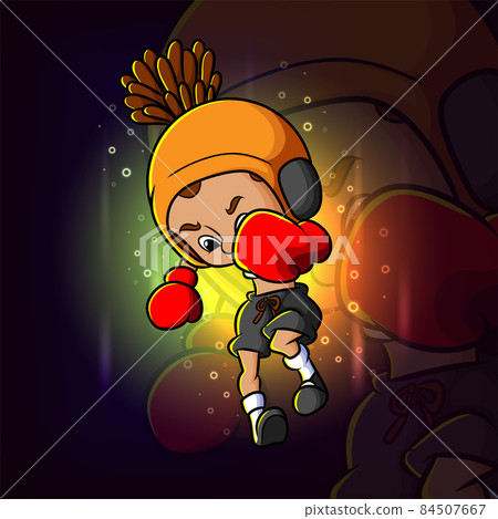 The boxing women beat up the opponent esport logo design The boxing women beat up the opponent esport logo design 84507667