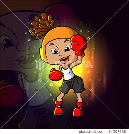 The winner boxing women esport mascot design The winner boxing women esport mascot design 84507668
