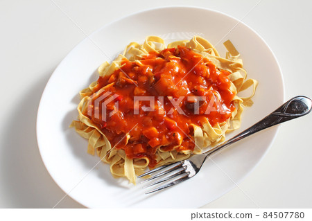 Low-sugar food tomato sauce pasta style of tofu skin (soy tomato sauce pasta) 84507780