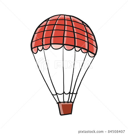 Hot Air Balloon isolated on white. Sketch for your design 84508407