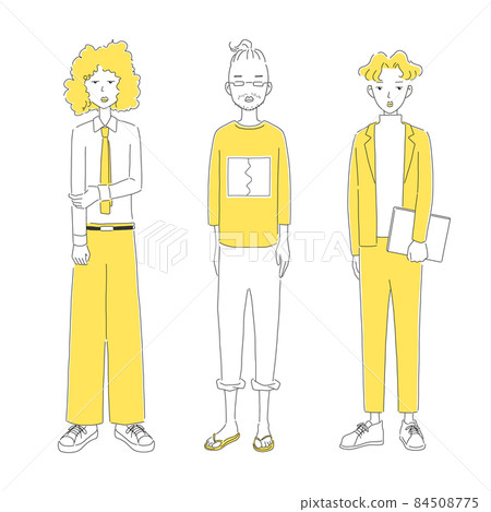 三個時尚男人的插畫素材 84508775