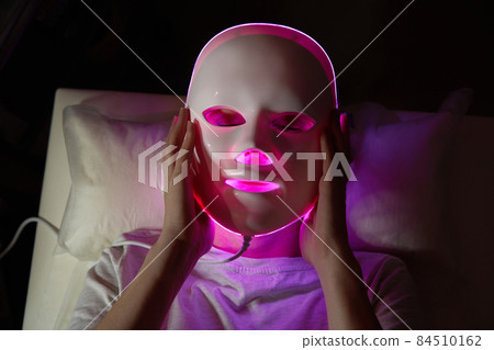 photon mask. Health and beauty. Cosmetic procedure for woman face. Beauty laboratory. LED Facial Mask, Photon Therapy. 84510162