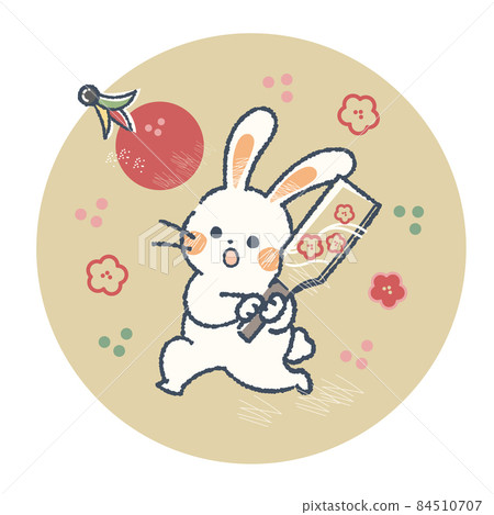 Rabbit with wings on New Year Rabbit with wings on New Year 84510707