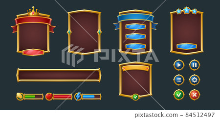 Set game frames and menu buttons cartoon interface 84512497
