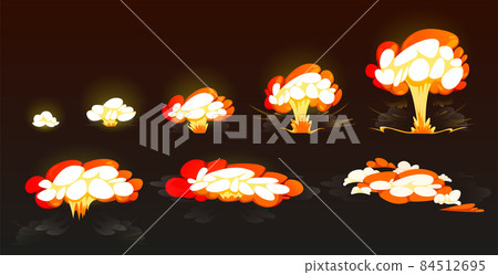 Cartoon bomb explosion storyboard, animation. Cartoon bomb explosion storyboard, animation. 84512695