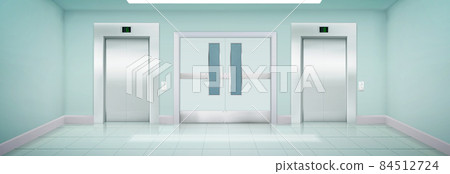 Elevators and door in hospital, clinic or house 84512724