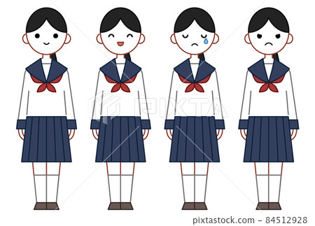 Person illustration _ high school girl facial expression set 84512928