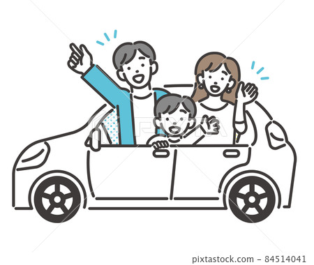 Vector illustration material / car / travel / lifestyle to enjoy driving with family 84514041