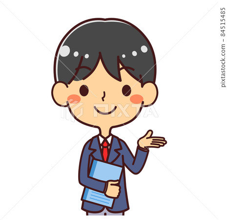 Male student information right upper body illustration material Male student information right upper body illustration material 84515485