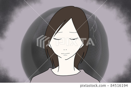 一名婦女擔心的插圖 一名婦女擔心的插圖 84516194