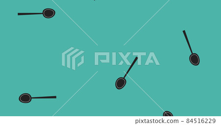 Image of illustration of black spoons falling...-插圖素材 [84516229] - PIXTA圖庫
