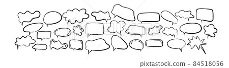 speech bubble set in hand drawn doodle style. 84518056