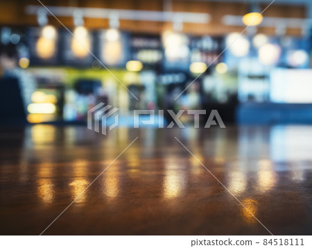 Table top counter Blur Bar restaurant Interior background Table top counter Blur Bar restaurant Interior background 84518111