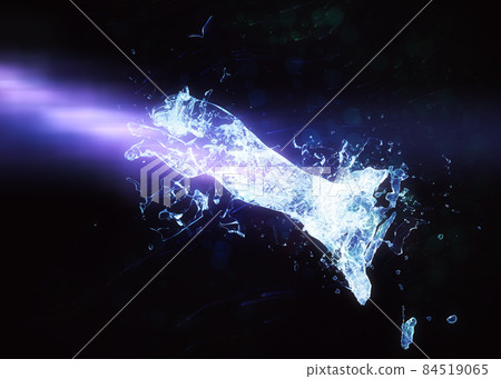 3D Water splashes tiger 84519065