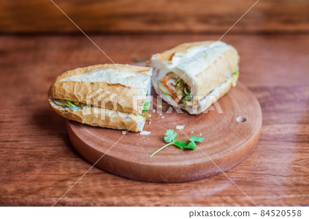 A delicious Vietnamese Bahn Mi sandwich 84520558