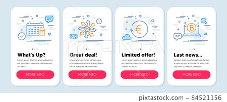 Set of Finance icons, such as Calendar, Exchange currency, Versatile symbols. Mobile screen app banners. Bitcoin line icons. Calculator device, Reshresh exchange rate, Multifunction. Vector Set of Finance icons, such as Calendar, Exchange currency, Versatile symbols. Mobile screen app banners. Bitcoin line icons. Calculator device, Reshresh exchange rate, Multifunction. Vector 84521156