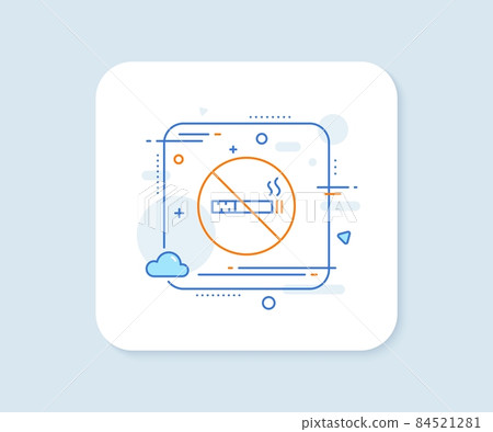 No smoking line icon. Abstract square vector button. Stop smoke sign. Hotel service symbol. No smoking line icon. Quality concept badge. Vector 84521281