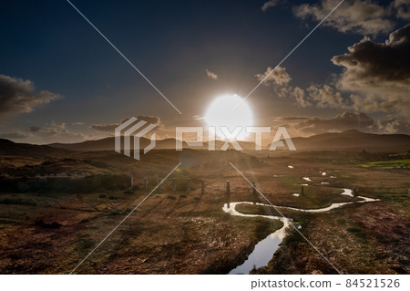 Aerial view of the Owencarrow Railway Viaduct by Creeslough in County Donegal - Ireland 84521526