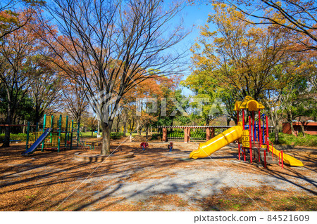 秋天在名古屋市熱田區神宮東公園的兒童遊樂設施 84521609