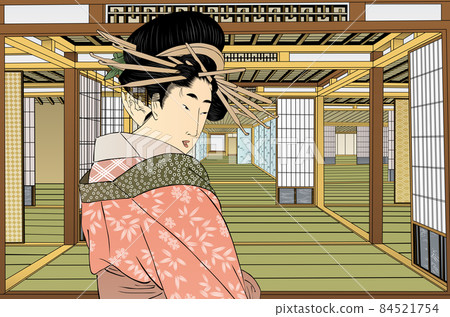 Ukiyo-e Japanese-style room 1 & Kimono beauty part 2 84521754