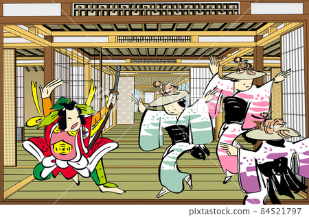 Ukiyo-e Japanese-style room 1 & dance 84521797