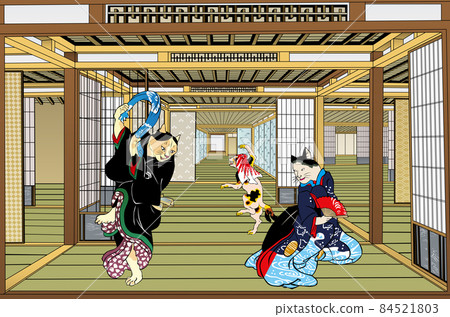 浮世繪日式房間 1 & 貓 浮世繪日式房間 1 & 貓 84521803