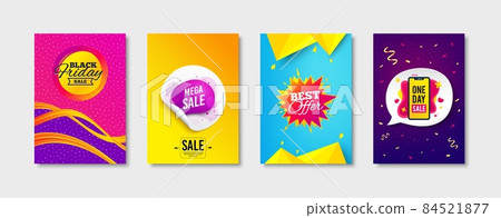 Mega sale, Best offer and Black friday promo label set. Sticker template layout. One day sign. Banner sticker, Flyer shape, Banner tag. Sale offer. Promotional tag set. Speech bubble banner. Vector Mega sale, Best offer and Black friday promo label set. Sticker template layout. One day sign. Banner sticker, Flyer shape, Banner tag. Sale offer. Promotional tag set. Speech bubble banner. Vector 84521877