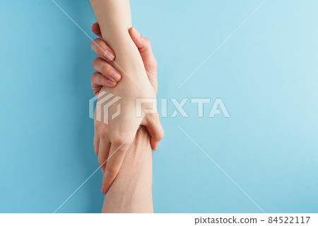 Helping hand, support in difficult situation, crisis. Last chance, hope concept 84522117