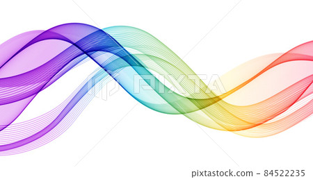 Vector abstract colorful flowing wave lines isolated on white background. Design element for wedding invitation, greeting card 84522235