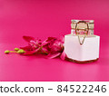cream jar on pink background with space for text, beauty and health theme, valentine's day gift 84522246