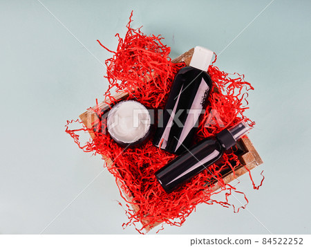 gift box with cosmetics on the theme of Valentine's day, birthday and wedding gift box with cosmetics on the theme of Valentine's day, birthday and wedding 84522252