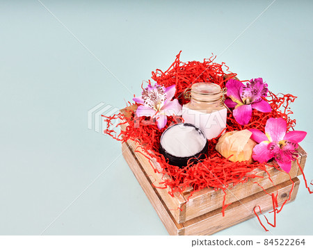 gift box with cosmetics on the theme of Valentine's day, birthday and wedding 84522264