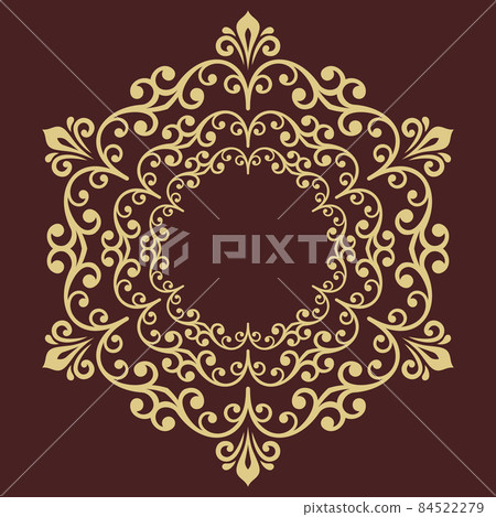 Oriental Abstract Round Golden Pattern 84522279