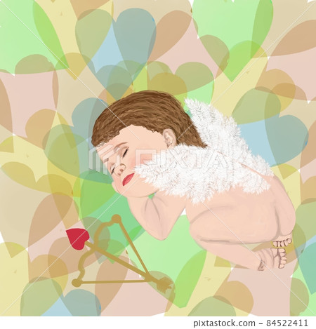 Valentine Cupid nap heart background 84522411