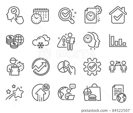 Science icons set. Included icon as Social distancing, Internet document, Service signs. Project deadline, 5g upload, Select user symbols. Histogram, Time management, Calendar time. Audit. Vector Science icons set. Included icon as Social distancing, Internet document, Service signs. Project deadline, 5g upload, Select user symbols. Histogram, Time management, Calendar time. Audit. Vector 84522507
