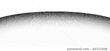 Horizon grain pattern vector background. Black noise stipple dots desert. Sand grain effect. Dots grunge banner. Abstract noise horizon pattern. Stipple circles texture. Dotted desert vector 84522606