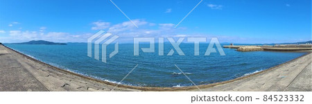 Scenery around the seaweed farm sdgs Fukue coast Komenotsu Izumi city panorama headline Scenery around the seaweed farm sdgs Fukue coast Komenotsu Izumi city panorama headline 84523332