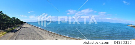Scenery around the seaweed farm sdgs Fukue coast Komenotsu Izumi city panorama headline Scenery around the seaweed farm sdgs Fukue coast Komenotsu Izumi city panorama headline 84523333