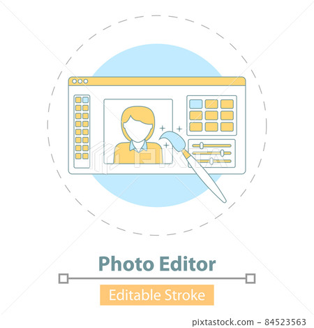 Vector Icon of Photo Editor App on White Background. 84523563