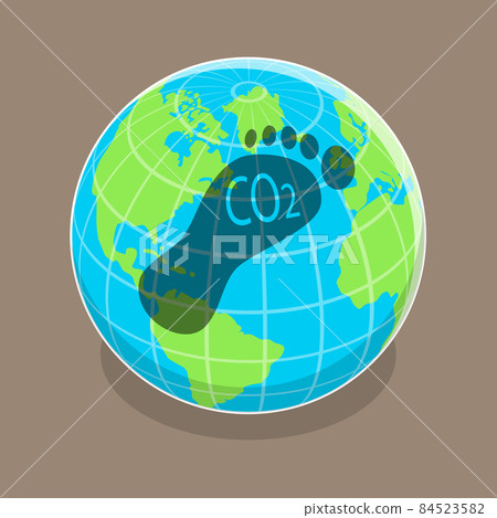 3D Isometric Flat Vector Conceptual Illustration of Carbon Footprint. 3D Isometric Flat Vector Conceptual Illustration of Carbon Footprint. 84523582