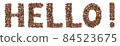 Hello inscription made of coffee beans 84523675