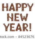 Happy New Year made of coffee beans 84523676