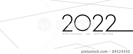 Minmal style 2022 happy new year text typography design patter design. Vector Illustration 84524350