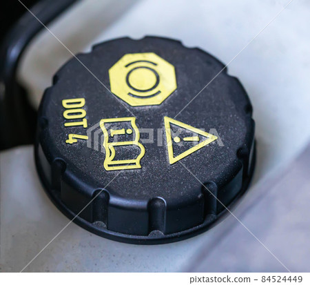 Car brake fluid reservoir for brake system, macro Car brake fluid reservoir for brake system, macro 84524449