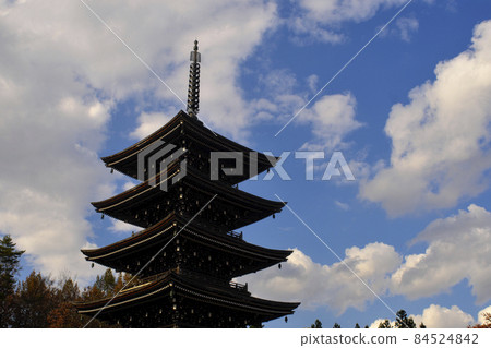 Five tower pagoda silhouette 84524842