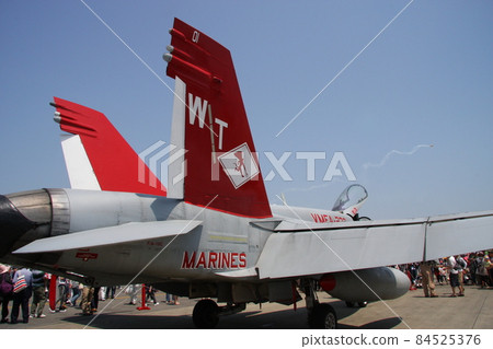 F/A-18 fighter tail (on display at the air festival, rear view) 84525376