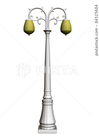 Street decorative lantern isolated on a white background. Front view. 3D. Vector illustration 84525684