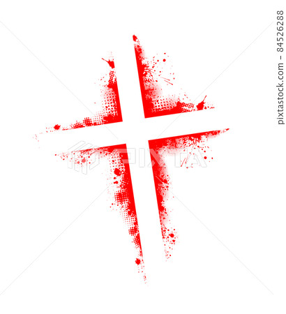 The Bloody Cross. Vector illustration 84526288