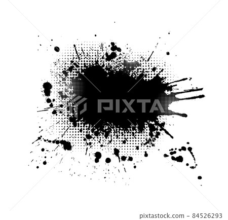 Paint stains black blotch background. Grunge Design Element. Brush Strokes. Vector illustration 84526293