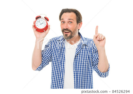 Keeping track of time. Mature timekeeper with analog  84526294